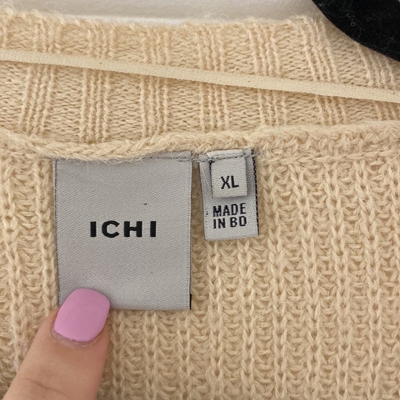 ICHI Knit Cardigan in Sand - Picture 6 of 10